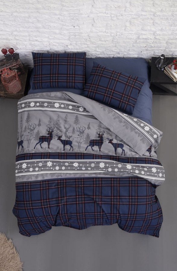 

Постельное белье Karven Happiness Navy Blue Семейный N245