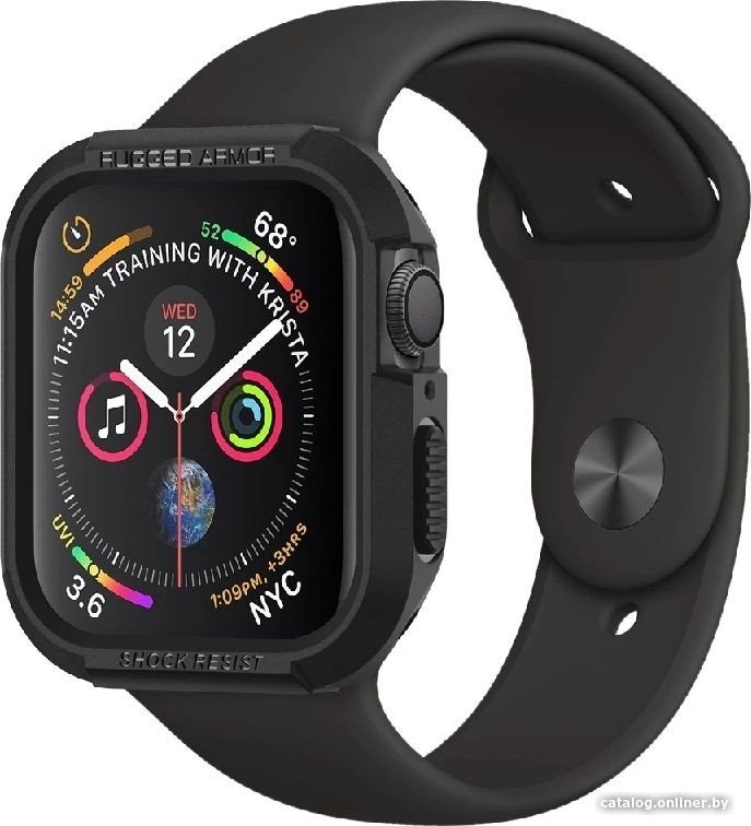 Чехол Spigen Rugged Armor для Apple Watch (45/44 мм) 062CS24469 (черный)