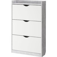 Тумба для обуви Аквилон ШО-83Б (белое сияние/цемент светлый) в Гродно