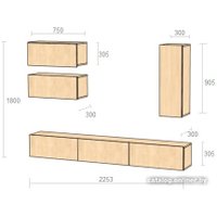 Стенка Артём-Мебель Венеция СН 121.01 (дуб крафт белый/дуб крафт табачный)