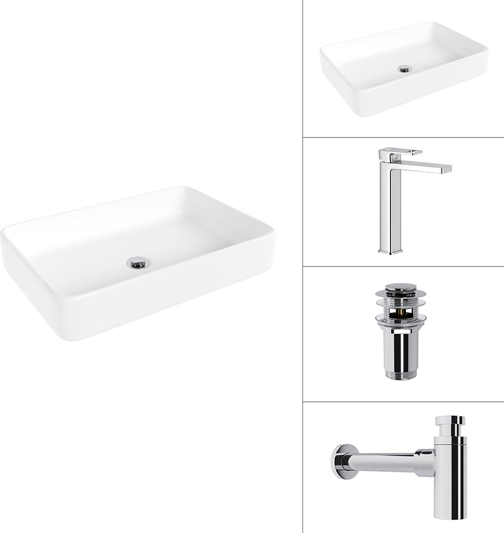 Умывальник Lauter 21842 + Cascade 21СК0655C + сифон 21635CH + дон.клапан 21190CH (хром)