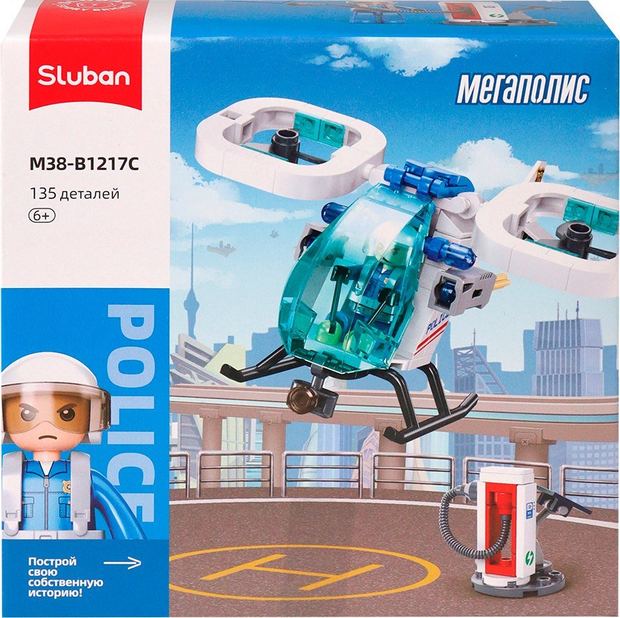 

Конструктор Sluban Полицейский вертолет M38-B1217C (135эл)