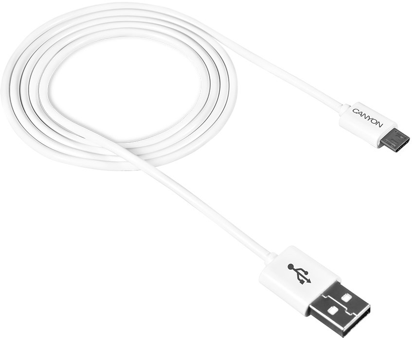 

Кабель Canyon UM-1 CNE-USBM1W USB Type-A - microUSB (1 м, белый)