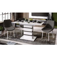 Кухонный стол Трия Мадейра тип 1 (белый глянец/ателье темный)