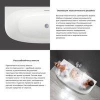 Ванна Wellsee Belle Spa 2.0 170x75 235804002 (пристенная ванна белый глянец, экран, каркас, сифон-автомат глянцевый белый)