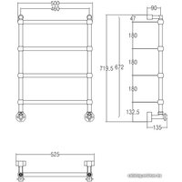 Полотенцесушитель Margaroli Sole 442TS 71.95x50 (хром)