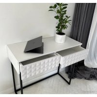 Консольный стол Shtabe Simple 7011 эко (травертин/белый/золото)