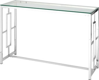 Консольный стол Stool Group Бруклин 120x40 (прозрачное стекло/сталь серебристый)