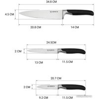 Набор ножей Polaris Graphit-4SS