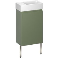  Wellsee Тумба под умывальник 3 в 1 WC Area 221805004 (тумба/матовый зеленый, раковина/глянцевый белый, ножки/нержавеющая сталь) в Бресте