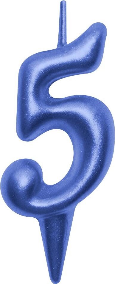 

Свеча для торта Мультидом Овал Цифра 5 МС5-45 (синий)