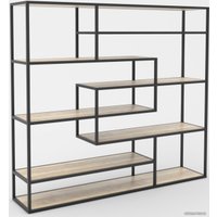 Стеллаж Hype Mebel Зиг-Заг 170x150 (черный/древесина белая)