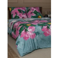 1.5-спальный комплект постельного белья Amore Mio Мако-сатин Bell Микрофибра 1.5сп 92988 (зеленый/розовый)