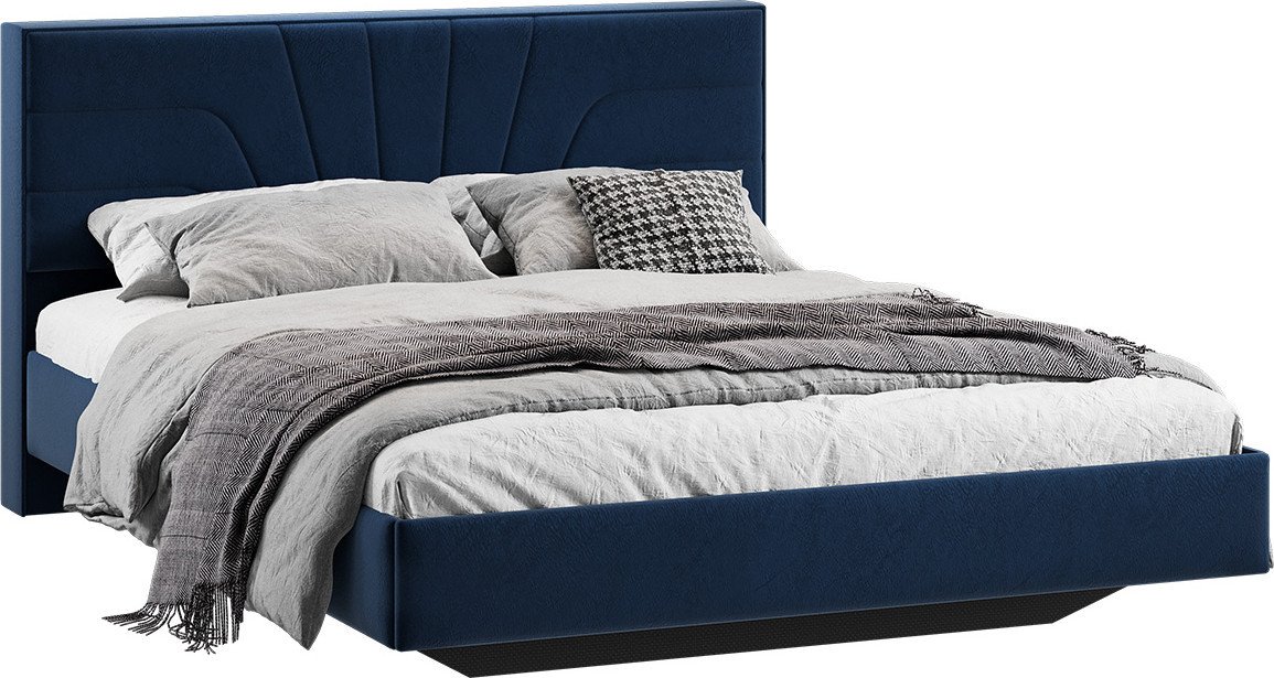 Кровать Трия Пандора 160x200 Тип 1 (микровелюр Wellmart Blue)