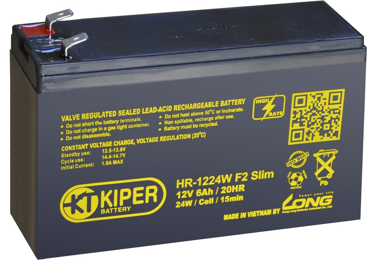 

Аккумулятор для ИБП Kiper HR-1224W F2 Slim (12В/6 А·ч)