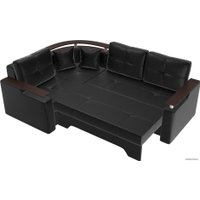 Угловой диван Лига диванов Комфорт 102749 (левый, экокожа, черный)