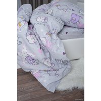 1.5-спальный комплект постельного белья Milanika Мяу-Мяу 1.5сп подростковый с наволочкой 70x70 (бязь)