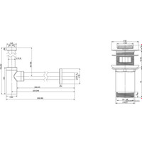 Сифон Wellsee Drainage System 182105001 (сифон, донный клапан, матовый черный)