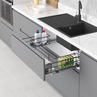 Корзина выдвижная Starax S-2354-A 90 (крепление на фасаде, антрацит)