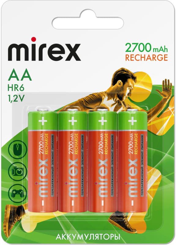 

Аккумулятор Mirex AA 2700mAh 4 шт 23702-HR6-27-E4