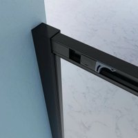 Душевая дверь Benetto BEN_902_BL_C 1950x1600 (черный) в Солигорске