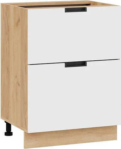 

Шкаф напольный Трия Гренада с двумя ящиками 1Н6Я2 (дуб крафт золотой/холст белый)