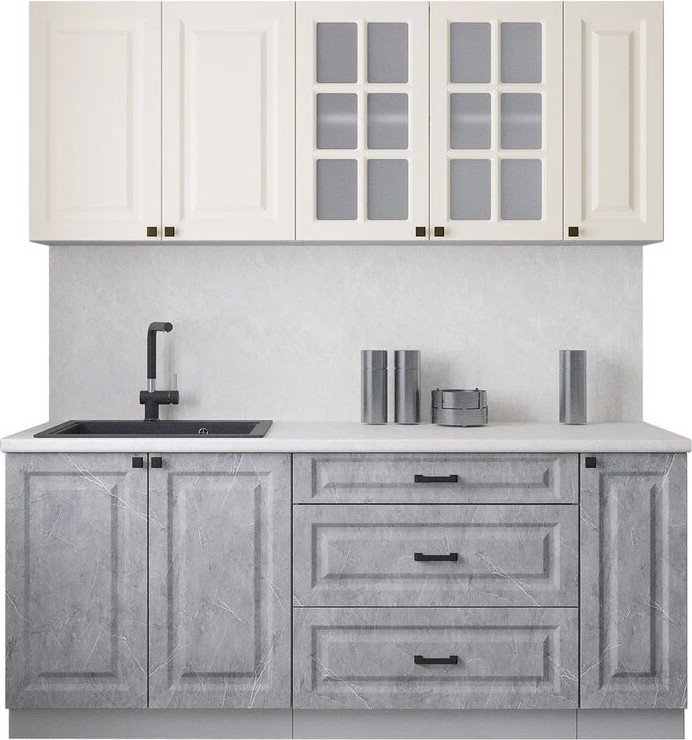 

Готовая кухня Интерлиния Мила Деко 1.9Б (керамика/белый/опал светлый)