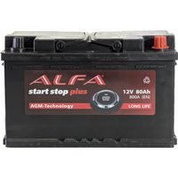Автомобильный аккумулятор ALFA AGM R+ (80 А·ч)