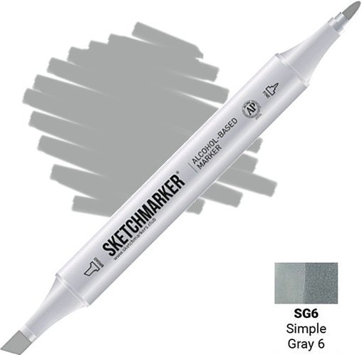 

Маркер художественный Sketchmarker Двусторонний SG6 SM-SG6 (серый простой №6)