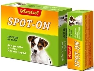 

Капли от блох и клещей Amstrel Spot-on для щенков и собак мелких пород