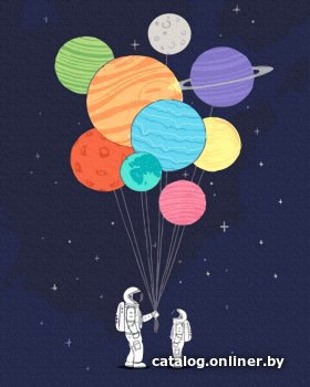 Картина по номерам PaintBoy Шарики в Космосе G534