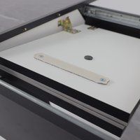 Кухонный стол Аврора Дрезден 1300-1615x800 (камень серый Greys grey/черный)