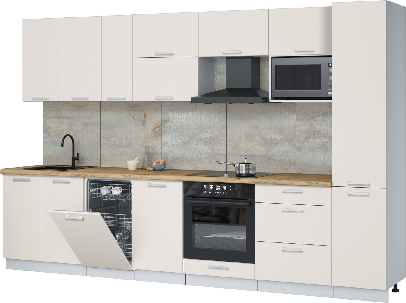 

Готовая кухня Интерлиния Мила Лайт 3.3-ПМ4 (персидский жемчуг/персидский жемчуг/дуб бунратти)