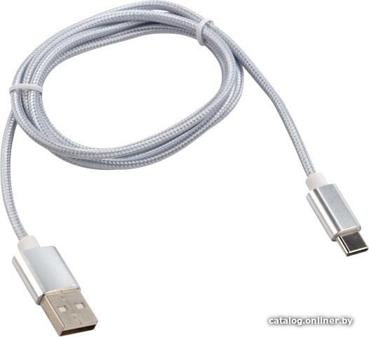 Кабель Rexant 18-1899 USB Type-A - USB Type-C (1 м, серебристый)