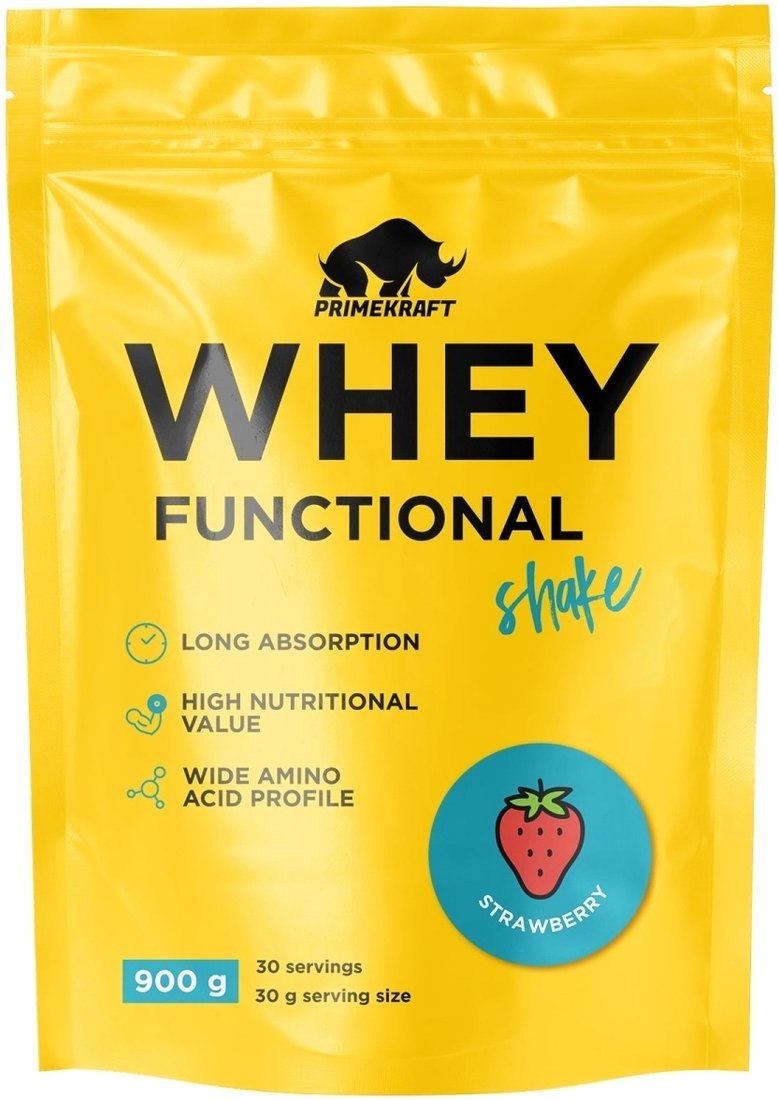 

Протеин комплексный Prime Kraft Whey Functional Shake (900 г, клубника)