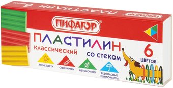 Пластилин Пифагор Веселая такса 106674 (6 цв)