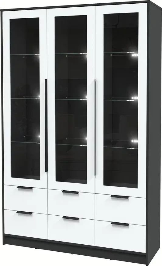 

Шкаф-витрина Интерлиния Концепт КТ-ШВ3 с подсветкой Глосс (антрацит/белый)