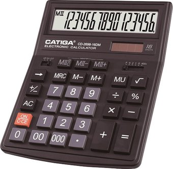 Бухгалтерский калькулятор Catiga CD-2698-16DM (черный)