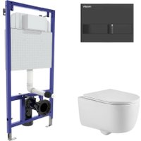 Унитаз подвесной Berges Wasserhaus Tornas Rimless + Visam Slim 525 EX-043411 (с кнопкой, с сиденьем)