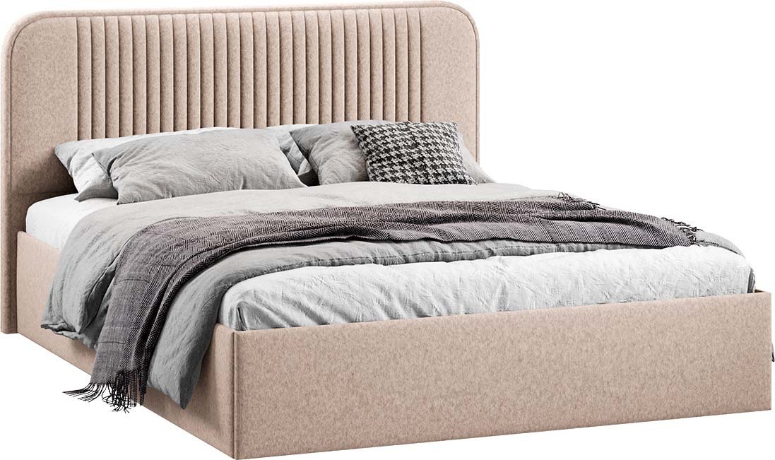 

Кровать Трия Тиффани Тип 1 c ПМ и заглушиной 160x200 (микровелюр Jercy Cream)