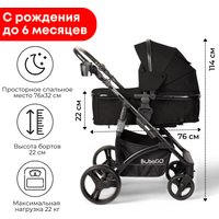 Универсальная коляска Bubago Zoom (2 в 1, черный/черная рама)