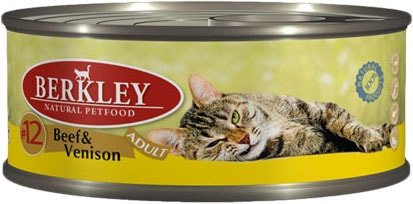 

Консервированный корм для кошек Berkley #12 Adult с говядиной и олениной 100 г