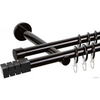 Карниз для штор АС ФОРОС Dance D19Г/19Г + наконечники Нордик (3м, черный)