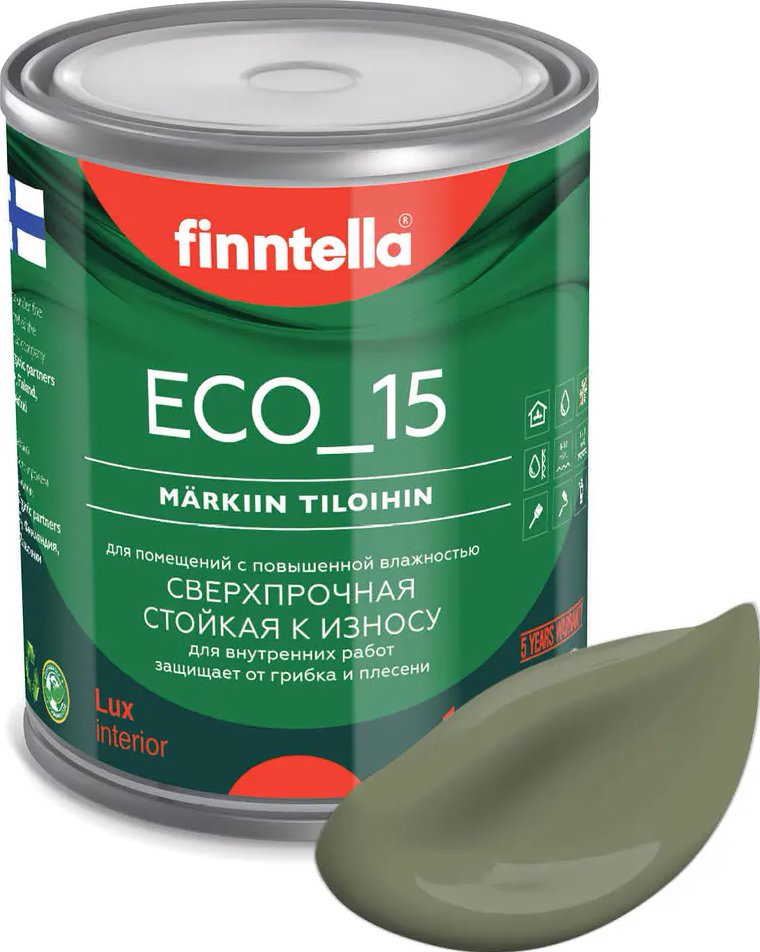 

Краска Finntella Eco 15 Oliivi F-10-1-1-FL021 0.9 л (темно-зеленый)