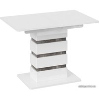 Кухонный стол Трия Мадейра тип 1 (белый глянец/ателье темный)