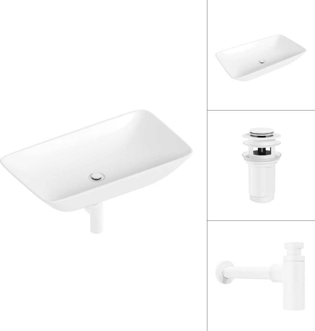 

Умывальник Lauter 21886 + клапан 21190W + сифон 21635W (белый матовый)