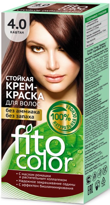 

Крем-краска для волос Фитокосметик Fitocolor 4.0 каштан 115 мл