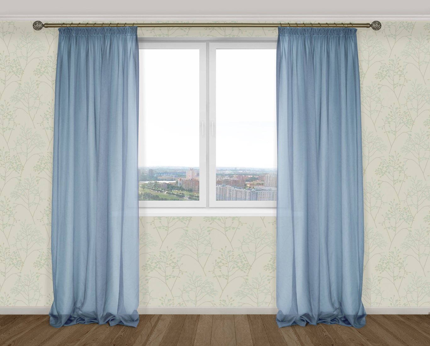 

Комплект гардин Delfa Voile СТШ/Д-050 Voile/404 2x2.7 м (лунная тень, 2 шт)