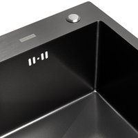 Кухонная мойка ARFEKA ECO AR мойка 600*500, коландер, дозатор BLACK DECOR VOLCANIC ROCK