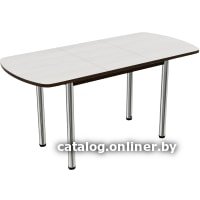 Кухонный стол ВВР ЛДСП раздвижной (ясень анкор светлый/подстолье прямое хром)